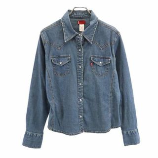 リーバイス(Levi's)のリーバイス デニム 長袖 ウエスタンシャツ L Levi's ストレッチ レディース 【中古】  【230810】(シャツ/ブラウス(半袖/袖なし))