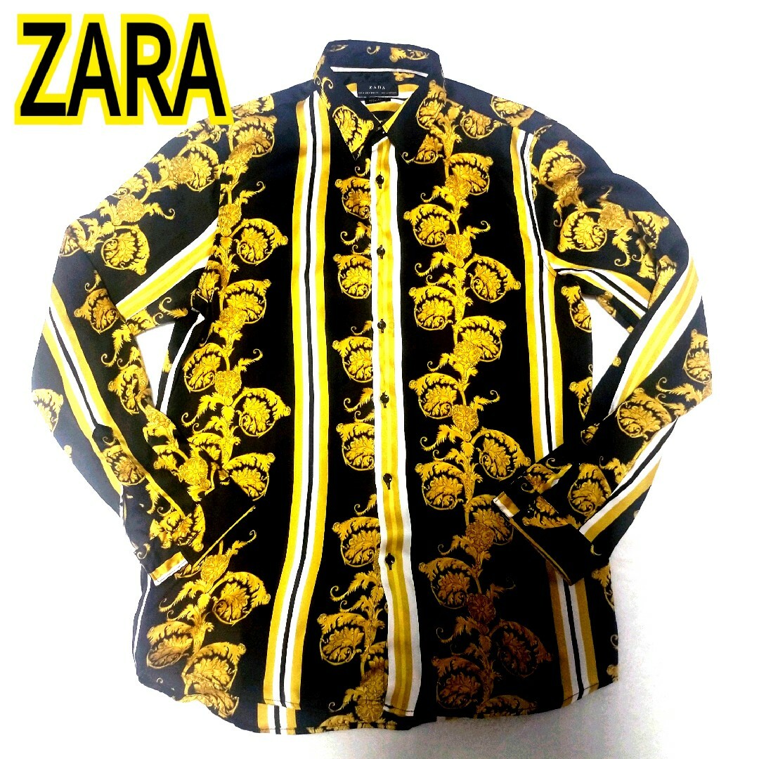 ZARA ザラ ヴィンテージ　総柄 バロック柄　ド派手 スカーフ柄 シャツシャツ