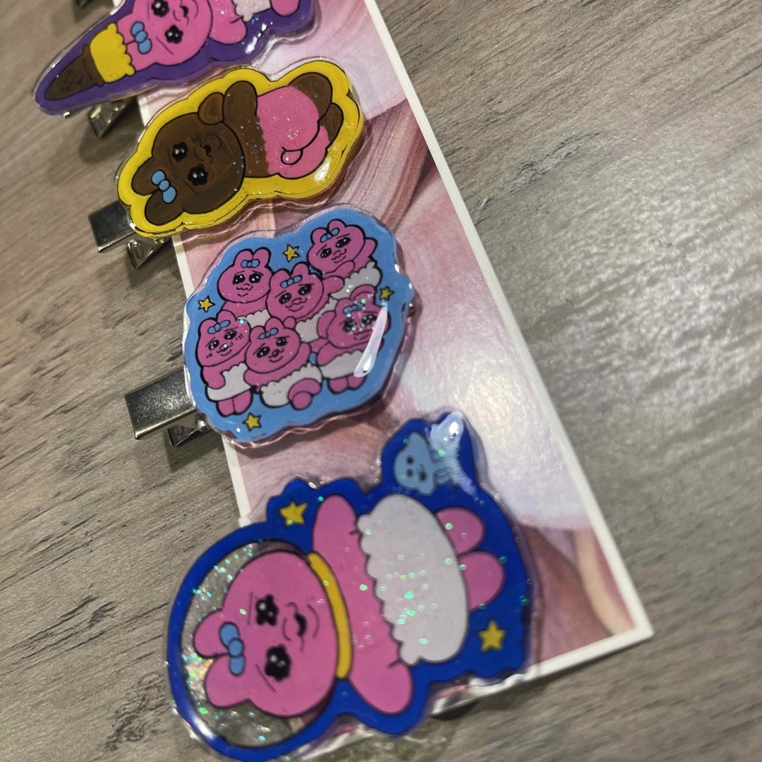おぱんちゅうさぎ ヘアクリップ 韓国 前髪止め レジン キラキラ アクリル板