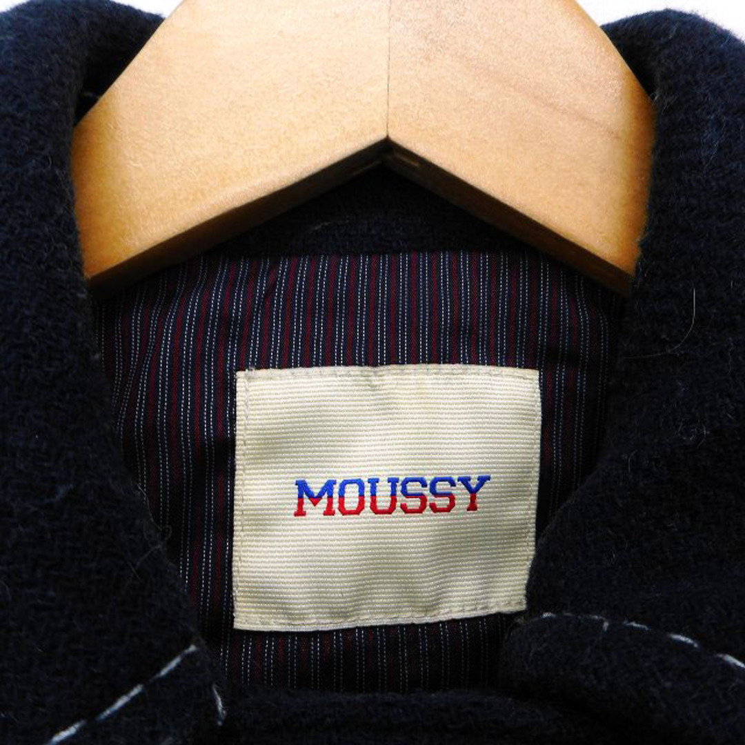 moussy(マウジー)のマウジー Pコート ピーコート アウター ショート ウール混 ダブル 1 紺  レディースのジャケット/アウター(ピーコート)の商品写真