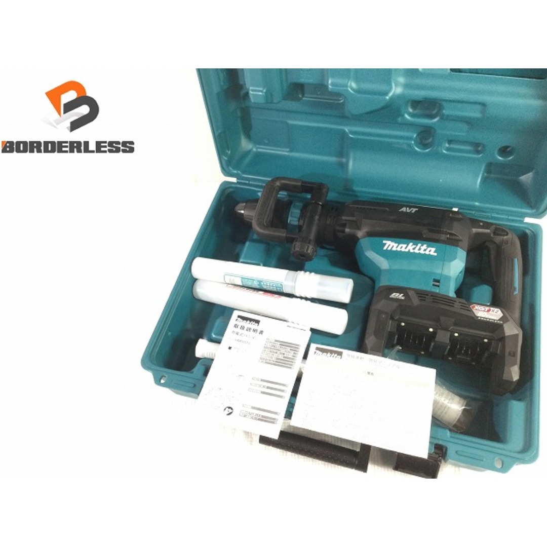 ☆極美品☆makita マキタ 40Vmax+40Vmax 80Vmax 充電式ハンマ HM002G 電動ハンマ ハツリ チッパー SDSMAX シャンク付き 76601