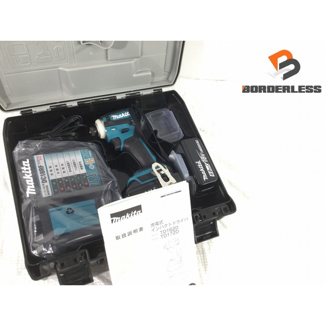 ☆未使用品 ケースに傷あり☆makita マキタ 18V充電式インパクトドライバ TD172DRGX 青 バッテリー2個(18V 6.0Ah) 充電器付き 76748