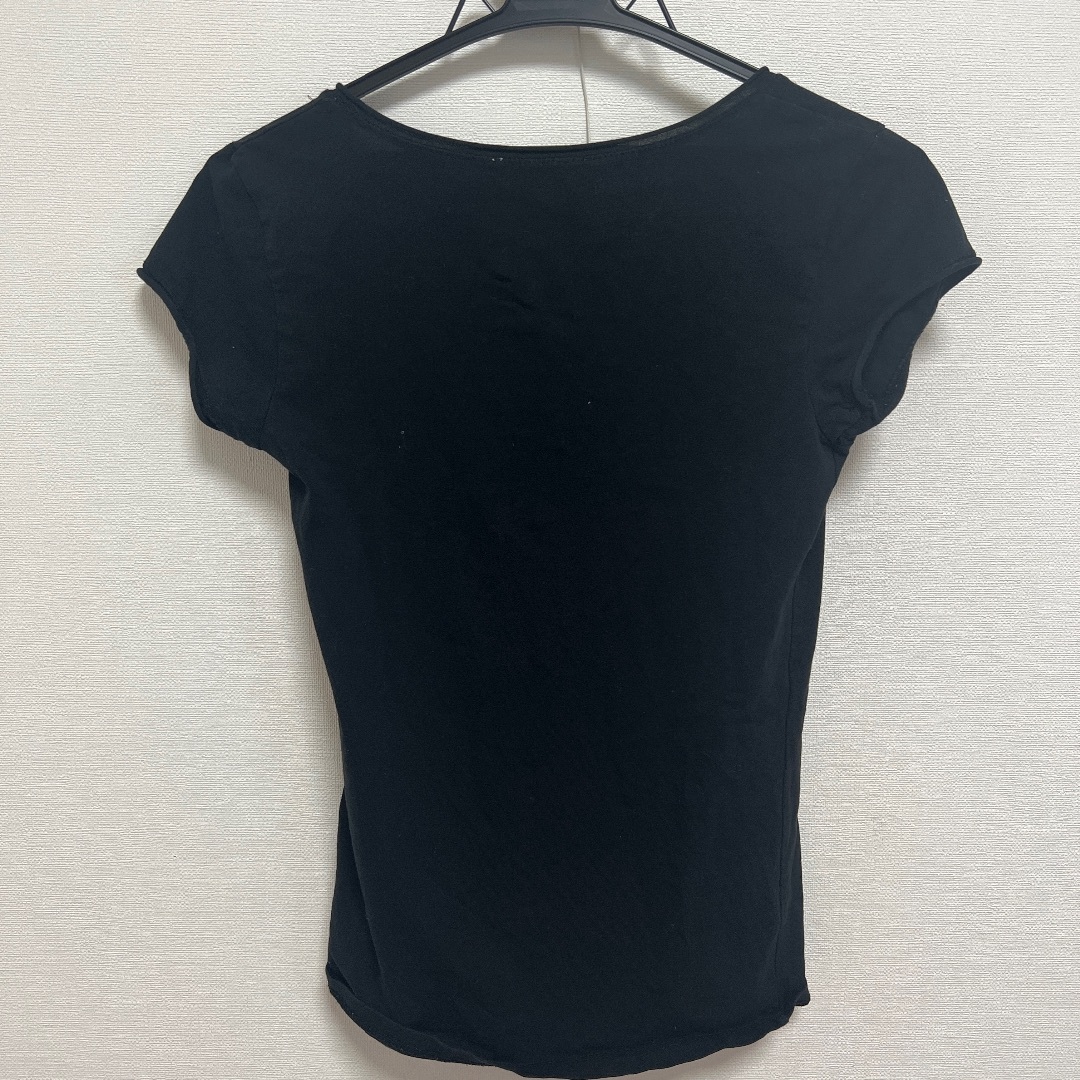 ZARA(ザラ)のZARA レディース　トップス　Tシャツ　ブラック　黒 レディースのトップス(Tシャツ(半袖/袖なし))の商品写真