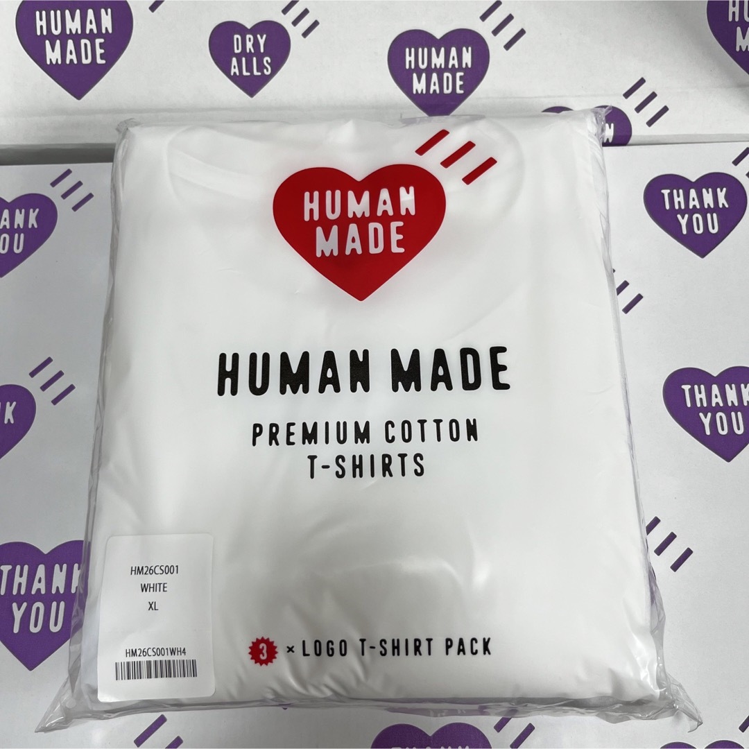 HUMAN MADE(ヒューマンメイド)のHUMAN MADE 3PACK T-SHIRT SET XLサイズ メンズのトップス(Tシャツ/カットソー(半袖/袖なし))の商品写真