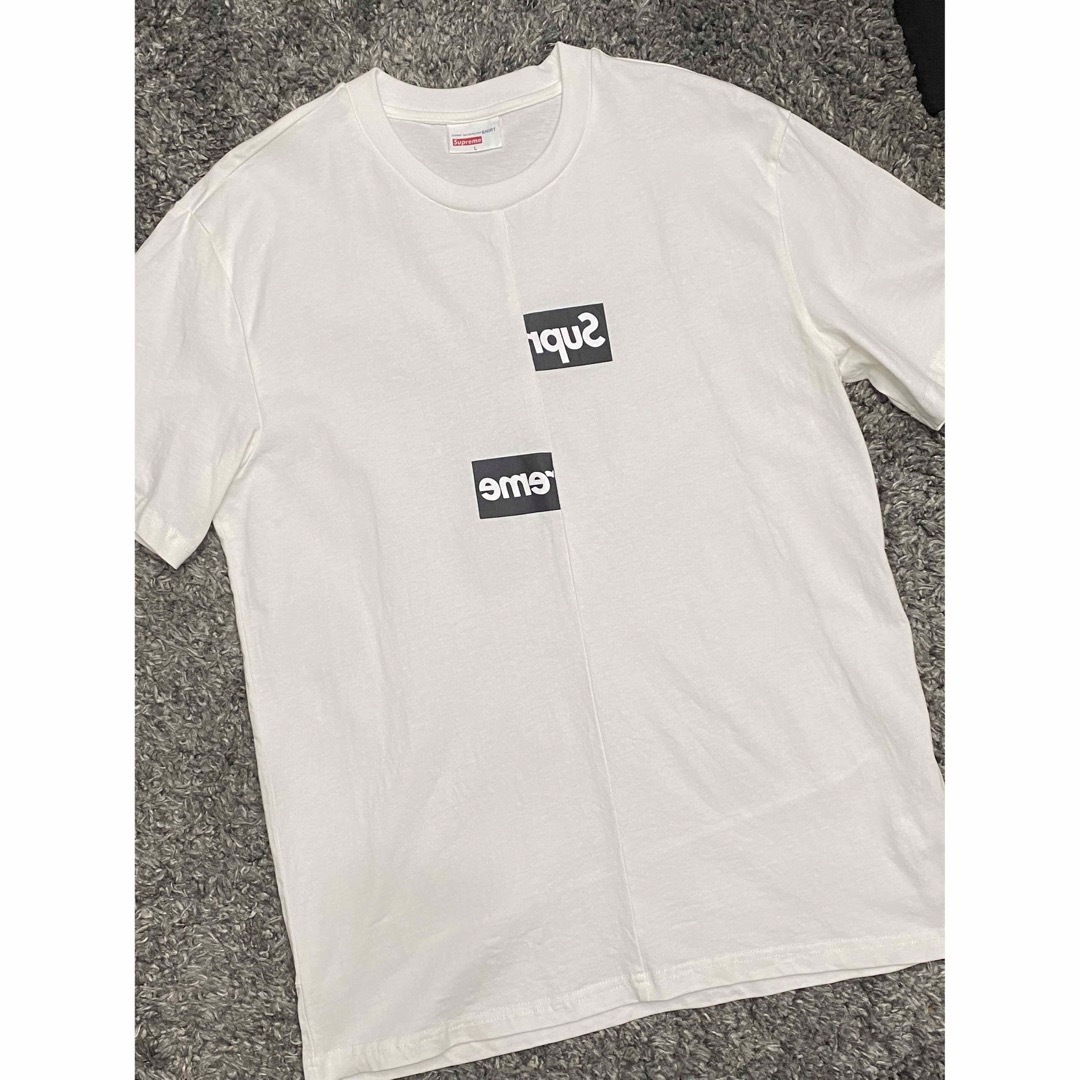 L 黒 Supreme Garçons Split Box Logo Tee