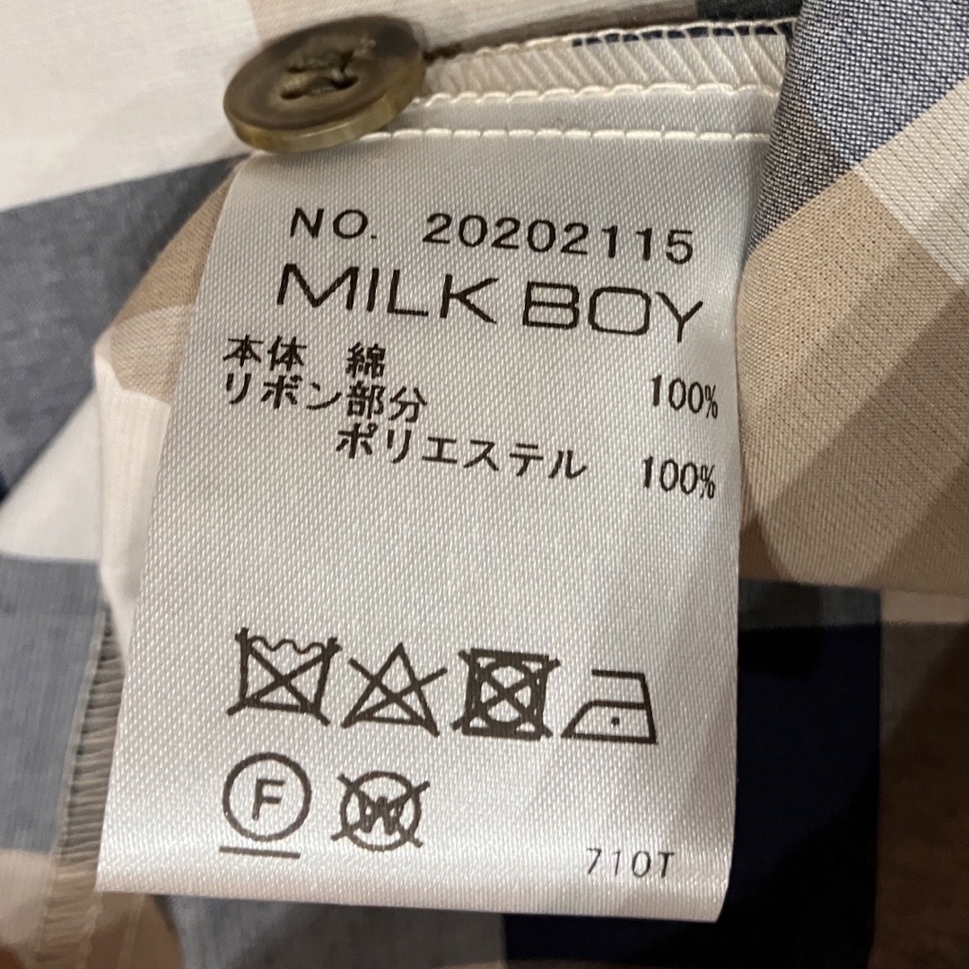 【新品タグ付き】MILK BOY ミルクボーイ リボン付きビックシルエットシャツシャツ