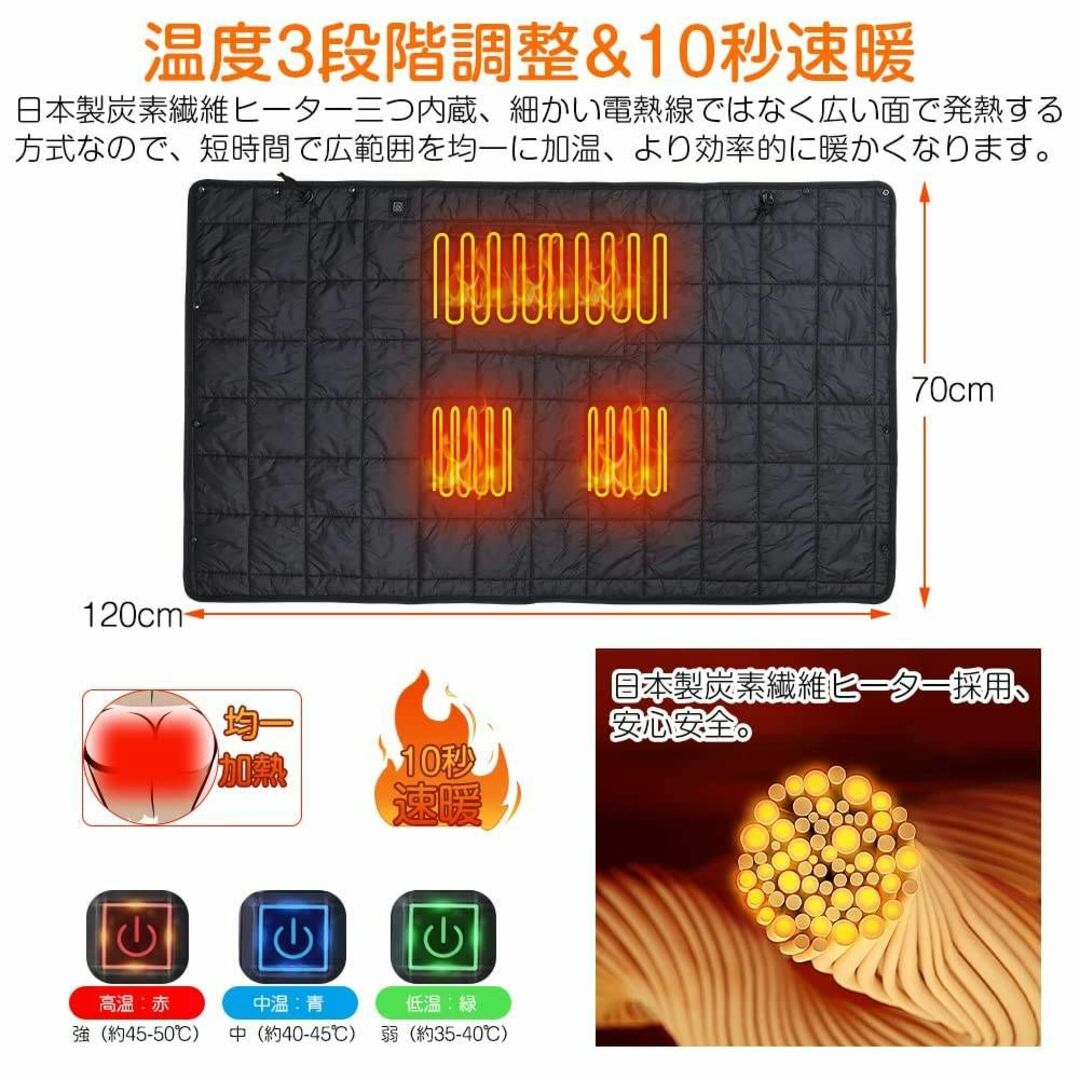 大容量ポケット付き4 WAY USB電気ブランケット 多機能の通販 by