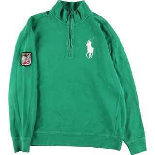 ラルフローレン(Ralph Lauren)の古着 ラルフローレン Ralph Lauren POLO by Ralph Lauren ビッグポニー ハーフジップスウェットシャツ トレーナー メンズXXL /eaa360504(スウェット)