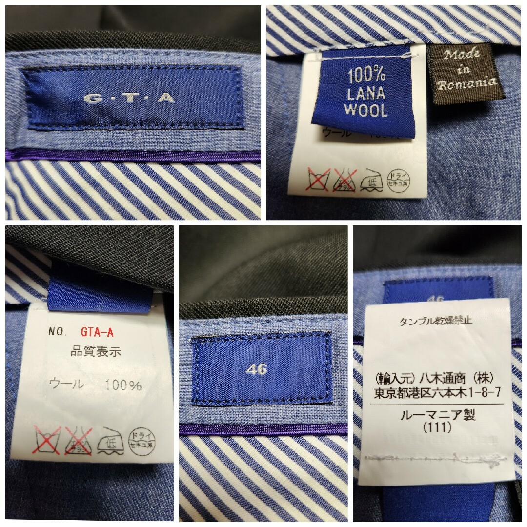 G.T.A - 【美品】GTA ジーティーアー LANA WOOL ブラック 46 春夏の