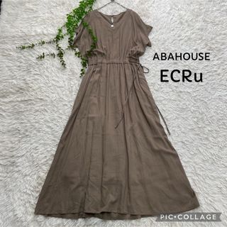 アバハウス(ABAHOUSE)の☆専用☆   ABAHOUSE ECRu  リネン混　マキシ丈ワンピース(ロングワンピース/マキシワンピース)