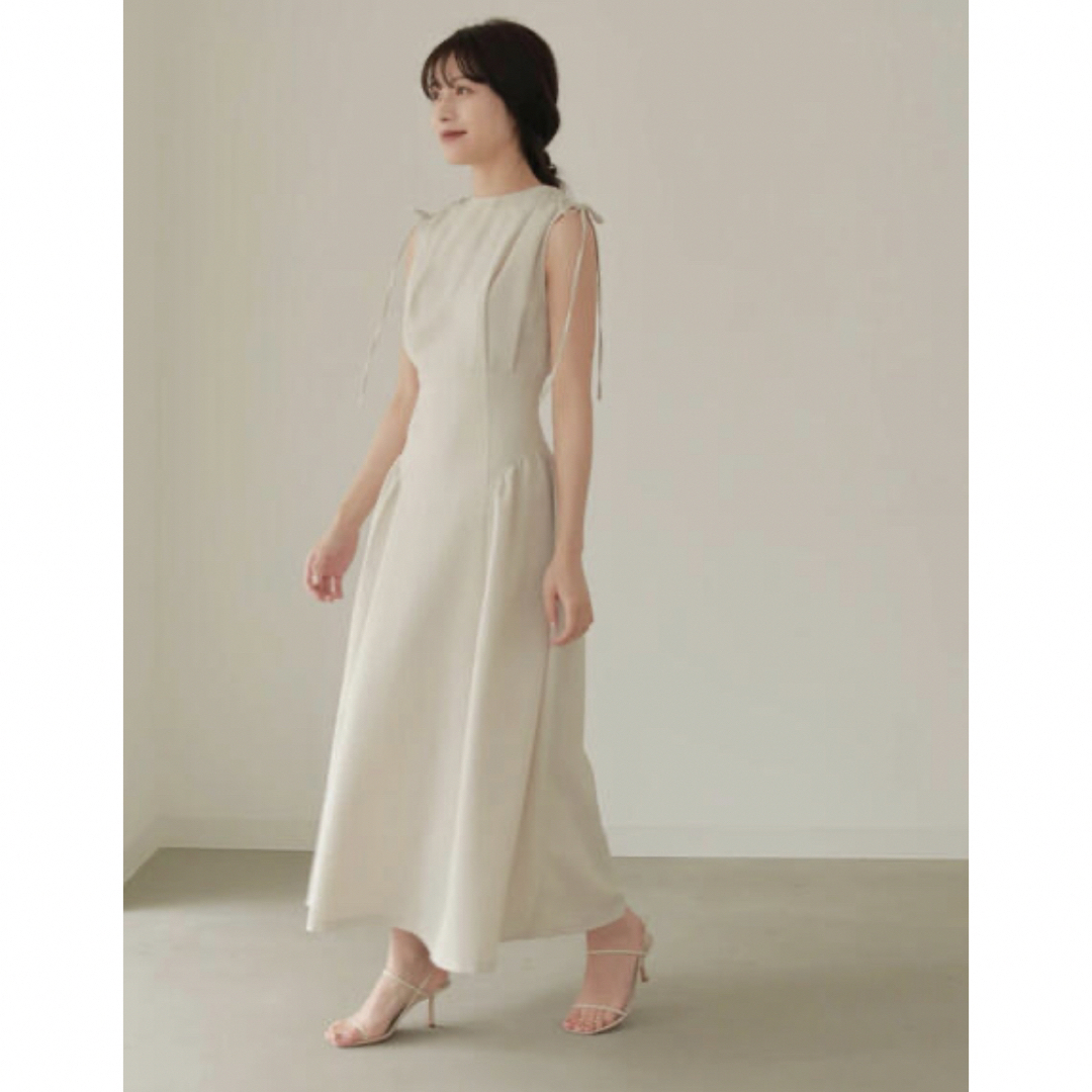 L'or ロル  Drawstring Dress ホワイト M