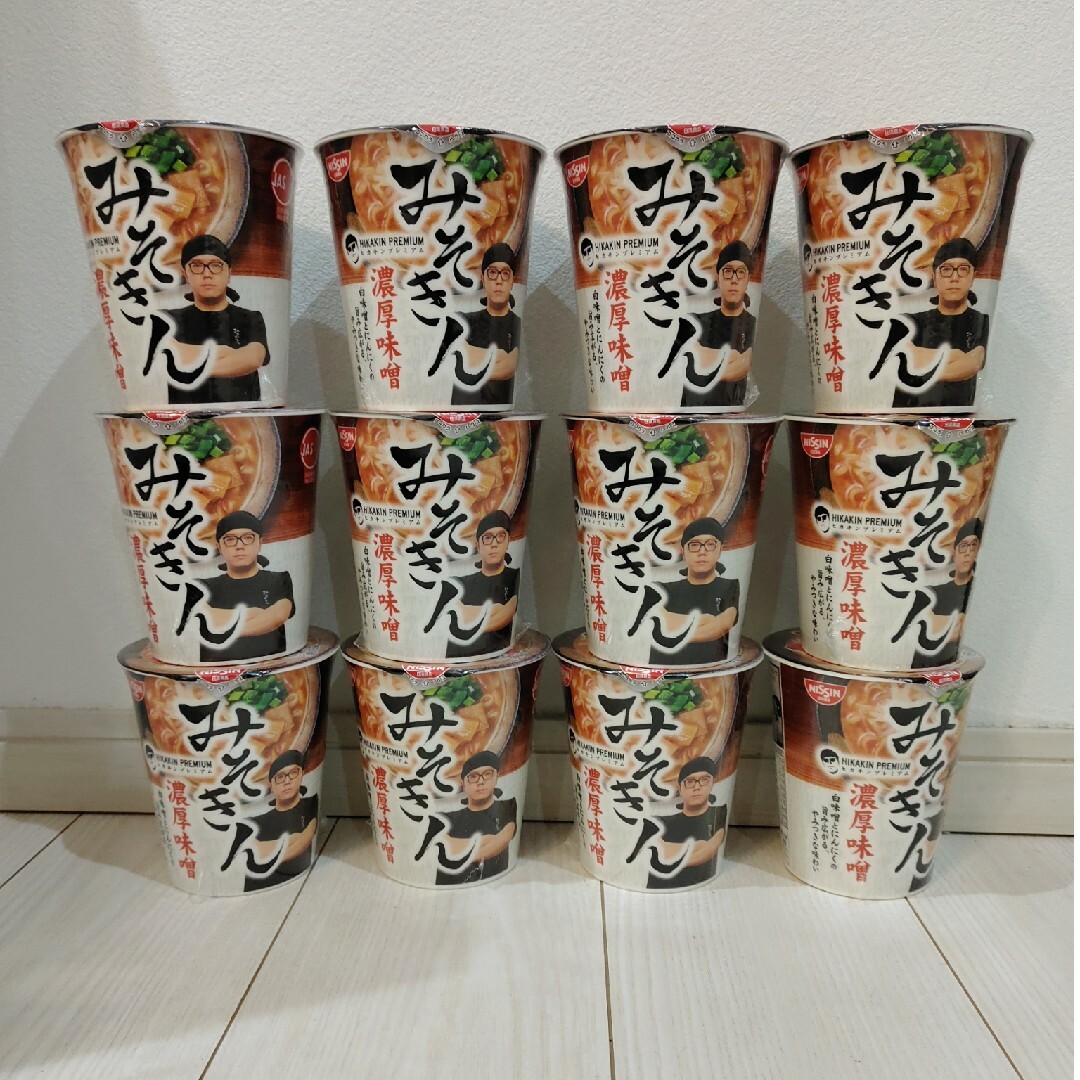 HIKAKINPREMIUMみそきん濃厚味噌ラーメン12個セット - インスタント食品