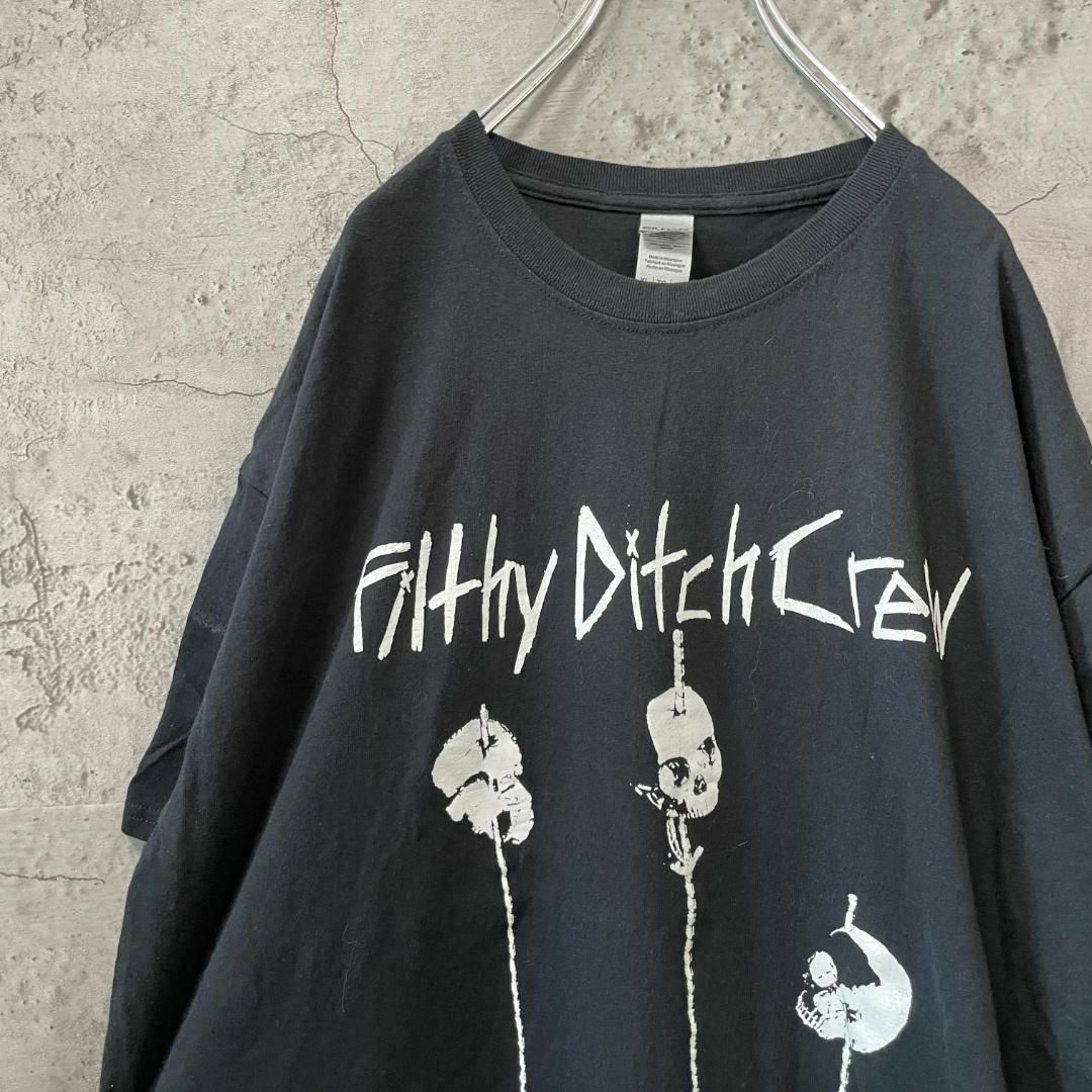 FILTHY DITCH CREW ドクロ ストリート系 ロック Tシャツ
