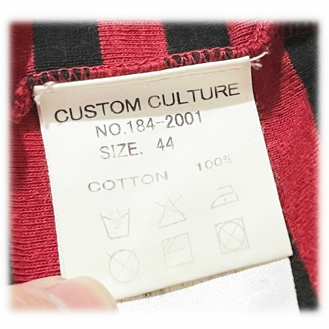 CUSTOM CULTURE(カスタムカルチャー)のカスタムカルチャー ボーダー タンクトップ 赤×黒 ロック ゾゾタウン 日本製 メンズのトップス(タンクトップ)の商品写真