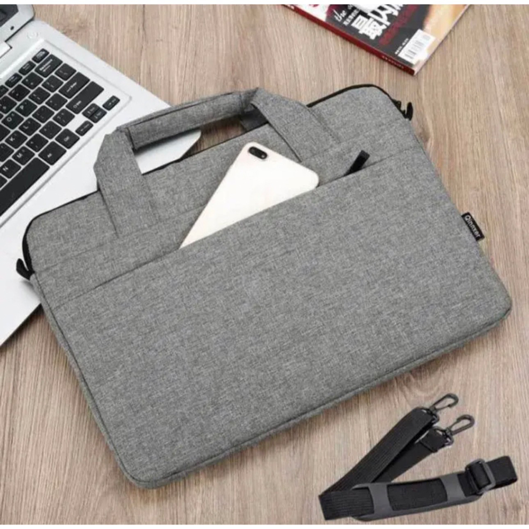 PCケース  ストラップ付 15インチ　2way  パソコンバッグ　ブラック メンズのバッグ(ビジネスバッグ)の商品写真