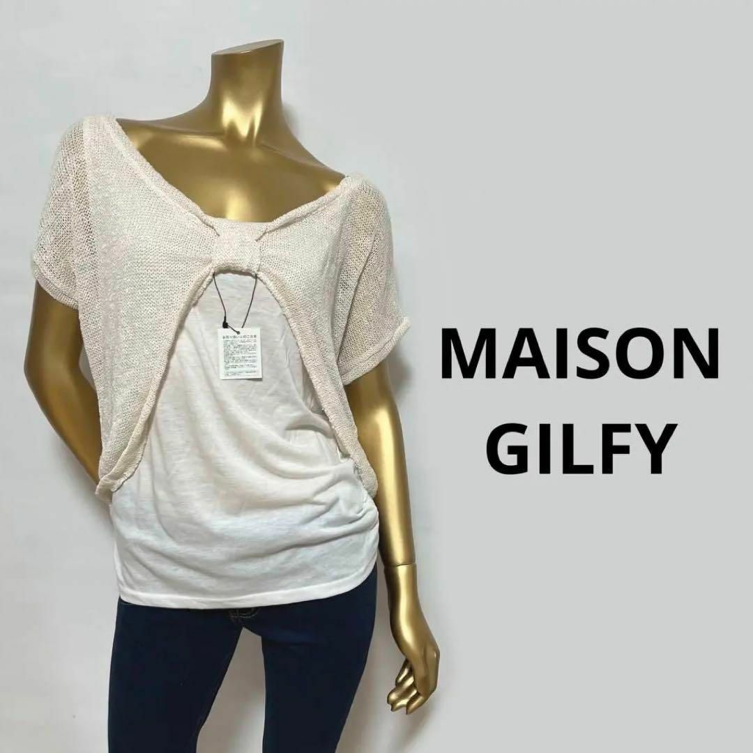 MAISON GILFY(メゾンギルフィー)の【3016】GILFY 重ね着風 半袖 トップス M レディースのトップス(Tシャツ(半袖/袖なし))の商品写真