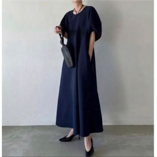 クラネ(CLANE)のNECK RIBBON LANTERN SLEEVE ONE PIECE(ロングワンピース/マキシワンピース)