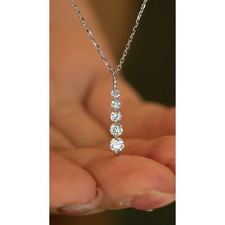 天然ダイヤモンドネックレス0.45ct　k18(ネックレス)