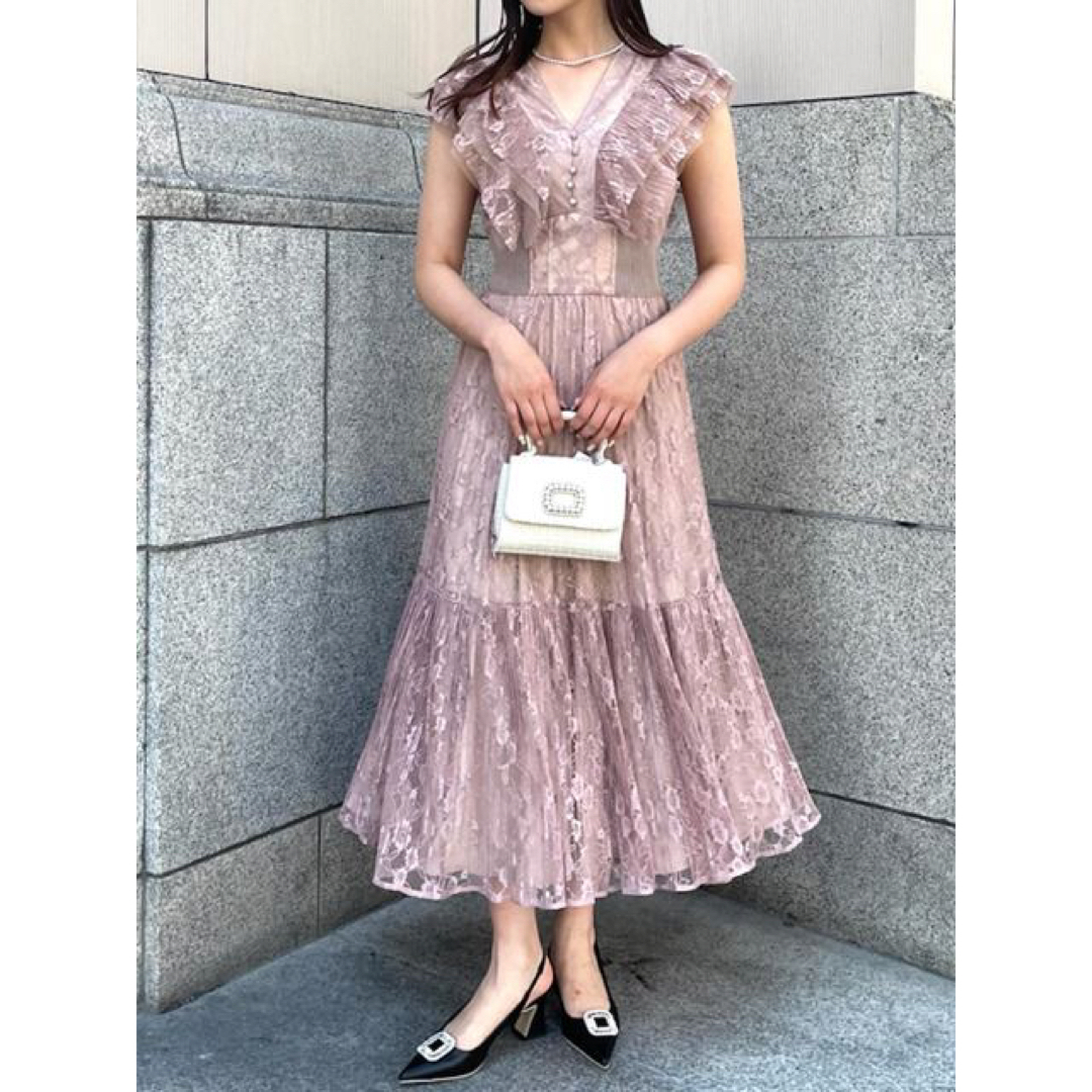 SNIDEL ラメプリーツレースドレス SNIDEL ラメプリーツレースドレス