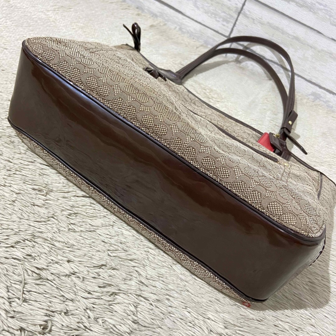 美品>コーチ トートバッグ オックスフォード シグネチャー ブラウン