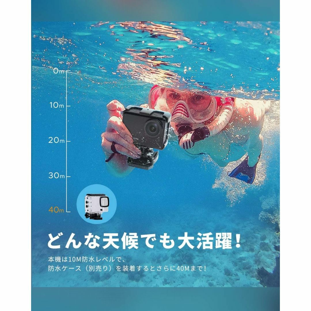 Wi-Fi搭載防水アクションカメラ 170度広角レンズの通販 by redw400's