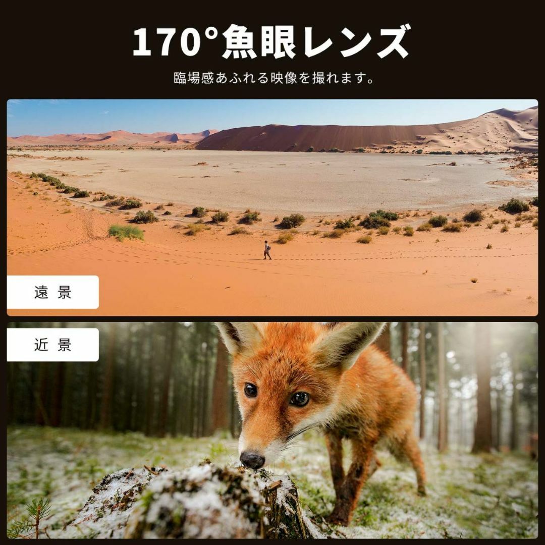 Wi-Fi搭載防水アクションカメラ 170度広角レンズ 8