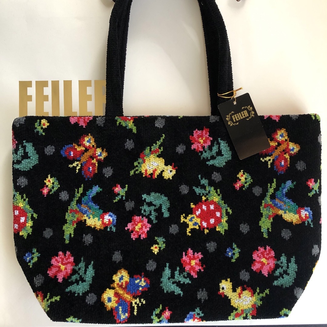 FEILER トートバッグ♩ハイジドット ブラック♩ FEILER トートバッグ♩ハイジドット ブラック♩
