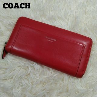 コーチ(COACH)のCOACH レザー 長財布 レッド(財布)