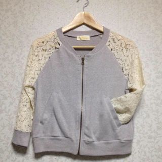 ダブルクローゼット(w closet)の【w closet】レース袖ブルゾン(ブルゾン)