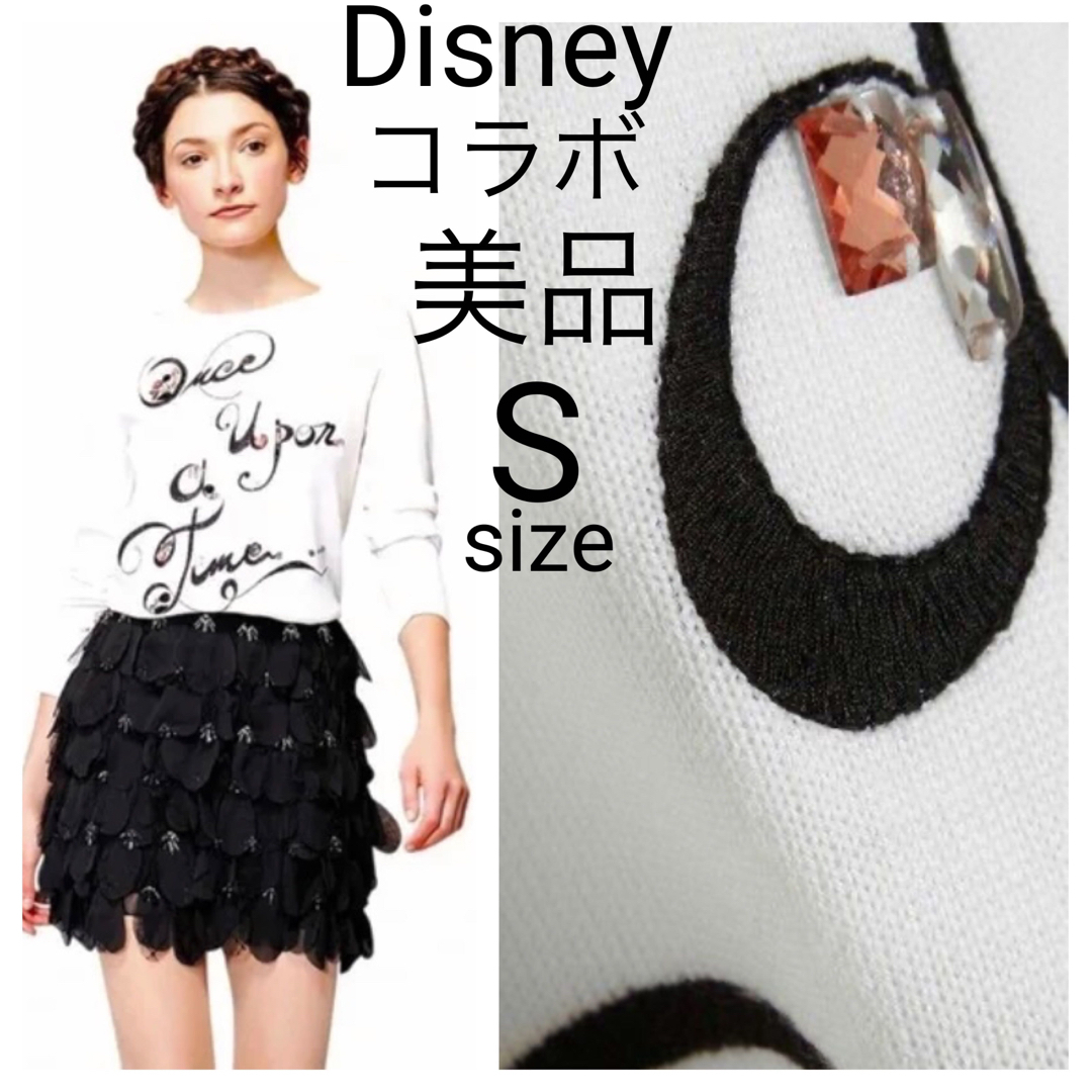 美品 alice+olivia ディズニーコラボ ロゴ×ジュエル刺繍 セーター-