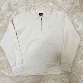 STUSSY - STUSSY ステューシー ハーフジップ スウェット ベージュ L