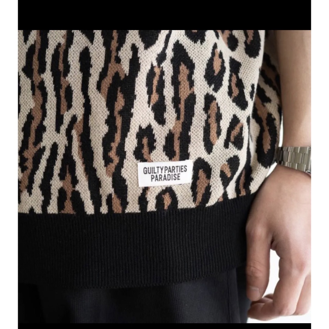 L【WACKOMARIA】LEOPARD KNIT POLO／新品タグ付／送料込 メンズのトップス(Tシャツ/カットソー(半袖/袖なし))の商品写真