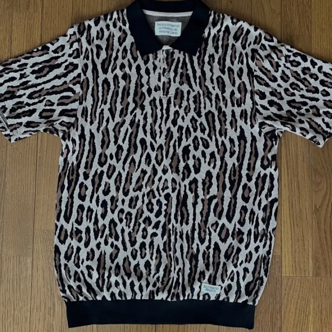 L【WACKOMARIA】LEOPARD KNIT POLO／新品タグ付／送料込