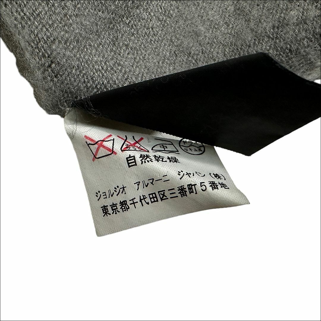 J6297 美品 ジョルジオアルマーニ 黒タグ カシミヤニット グレー 54-