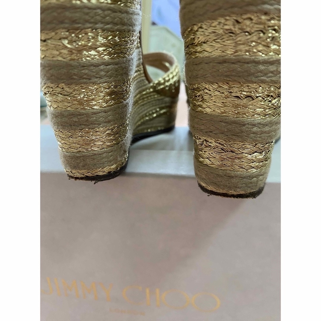 ジミーチュウ　サンダル　ミュール　ゴールド　ブラウン　36サイズ　ハイブランド レディースの靴/シューズ(サンダル)の商品写真