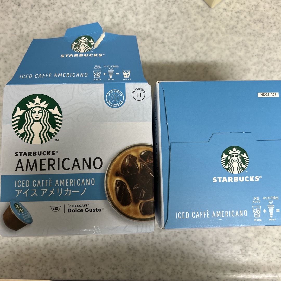 Starbucks Coffee(スターバックスコーヒー)のスターバックス アイスアメリカーノ ネスカフェドルチェグストカプセル 食品/飲料/酒の飲料(コーヒー)の商品写真