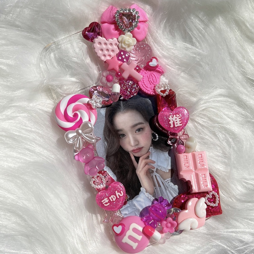 デコ電 チェキ 推し活 ハンドメイド iPhone12 12Pro トレカケース-
