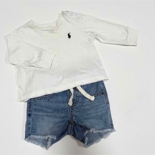 ラルフローレン(Ralph Lauren)のRalph Laurenトップ70とbabyGAPデニムハーフパンツ60(シャツ/カットソー)