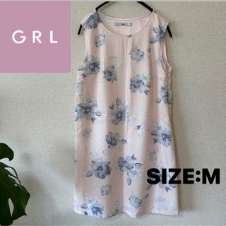 グレイル(GRL)の★美品★ GRL 花柄　ノースリーブ　ワンピース　Mサイズ(ひざ丈ワンピース)