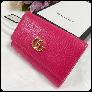 グッチ(Gucci)の美品  グッチ　GUCCI　6連キーケース　プチマーモント　ダブルG  ピンク(キーケース)