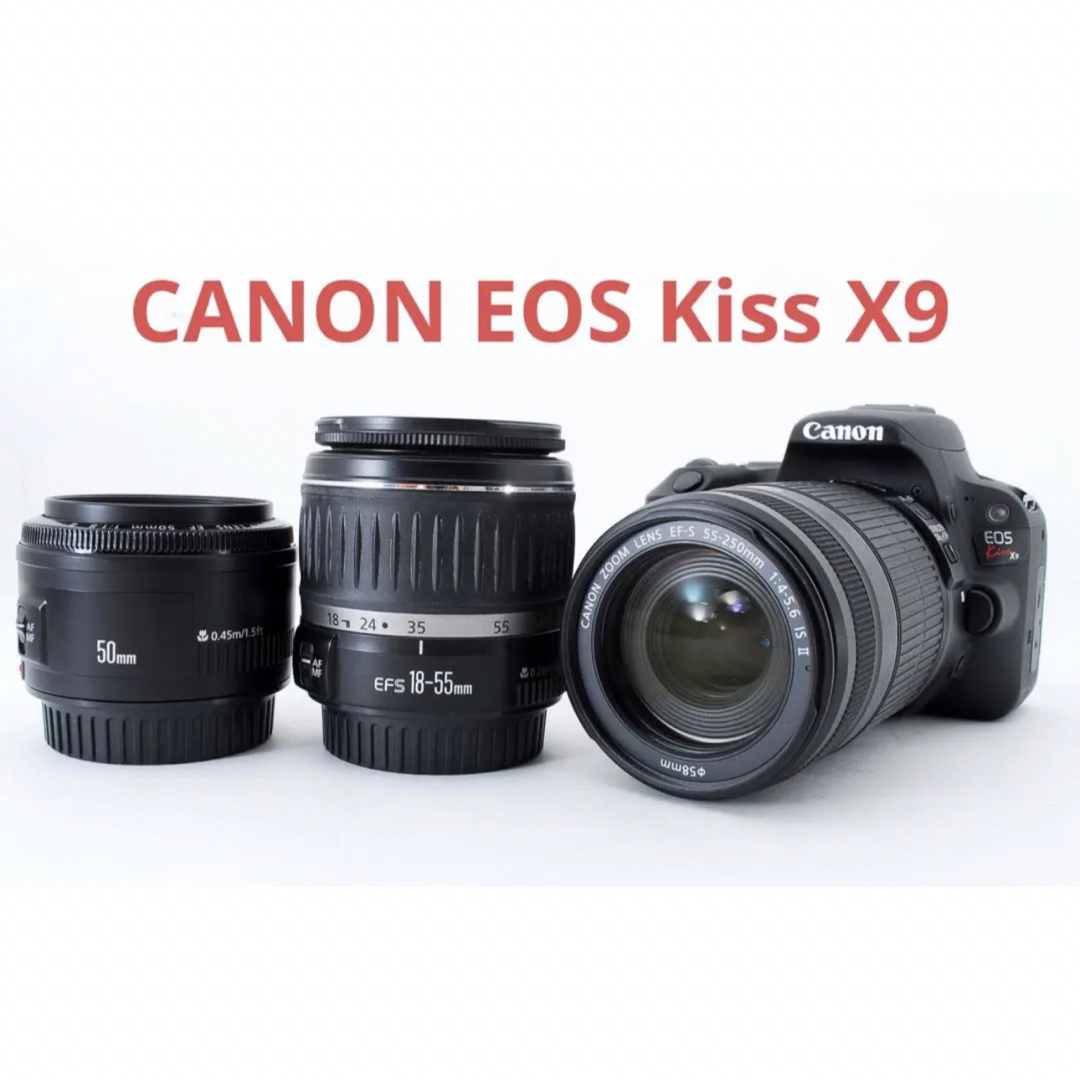 キャノン canon kiss x9 標準&望遠&単焦点トリプルレンズセット