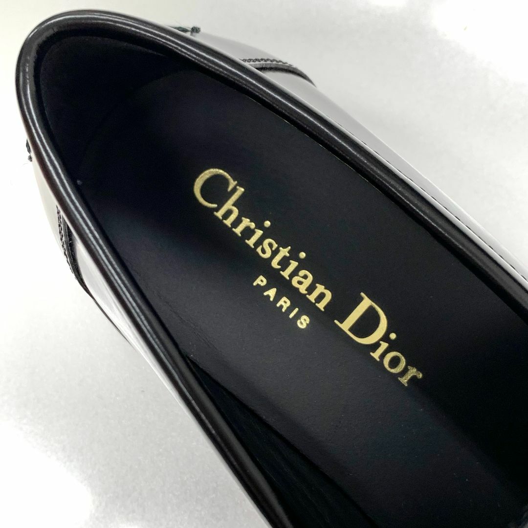 Christian Dior(クリスチャンディオール)の7213 クリスチャンディオール レザー ロゴ コード ローファー ブラック レディースの靴/シューズ(ローファー/革靴)の商品写真