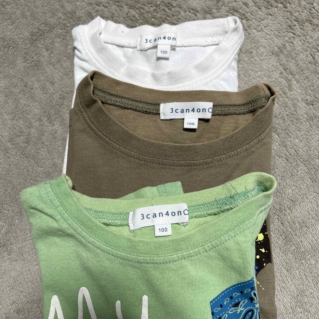 3can4on(サンカンシオン)の男の子　夏服　Tシャツ3枚セット　100 キッズ/ベビー/マタニティのキッズ服男の子用(90cm~)(Tシャツ/カットソー)の商品写真