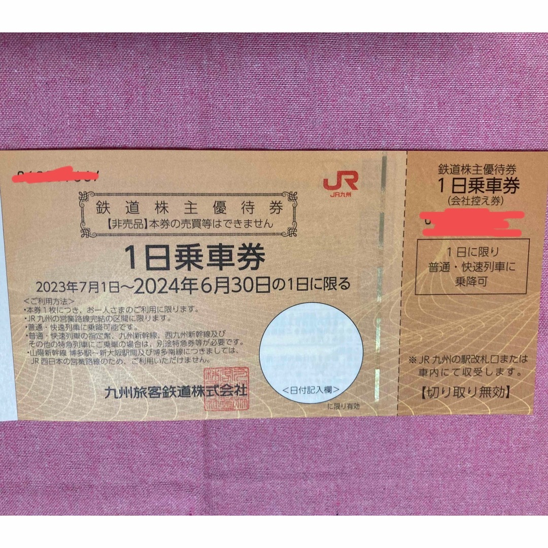 6枚セット　JR九州　鉄道株主優待　１日乗車券 1