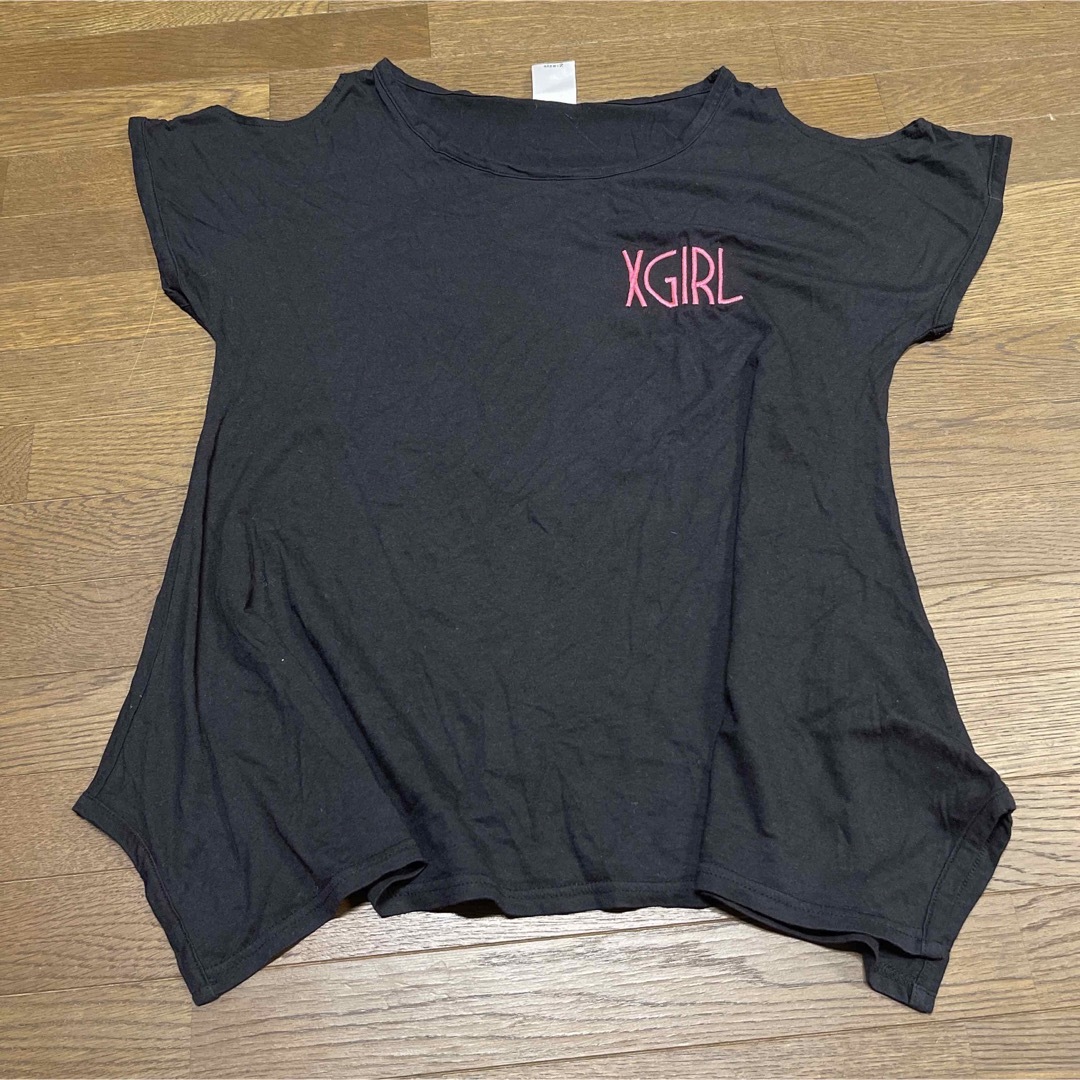 X-girl(エックスガール)の【X-girl】エックスガール肩出しTシャツ【沖縄限定】 レディースのトップス(Tシャツ(半袖/袖なし))の商品写真