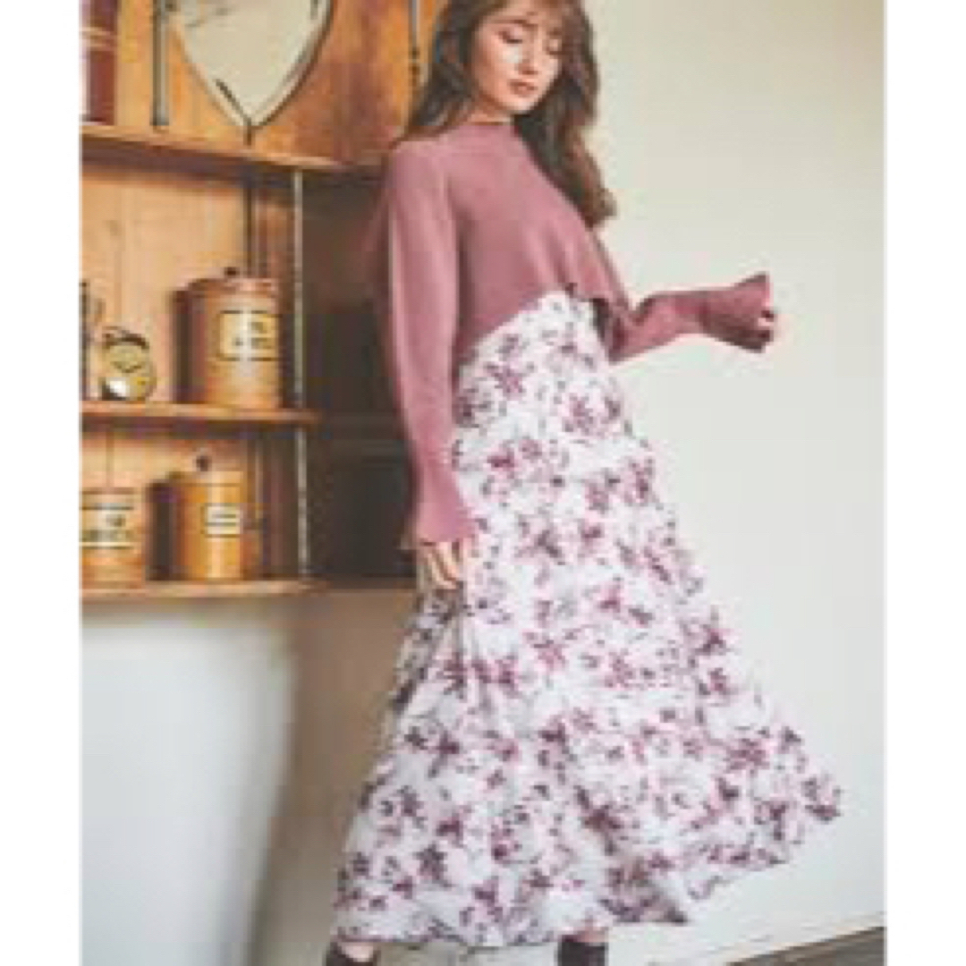Noela(ノエラ)のNoela  花柄ワンピース　ピンク レディースのワンピース(ロングワンピース/マキシワンピース)の商品写真