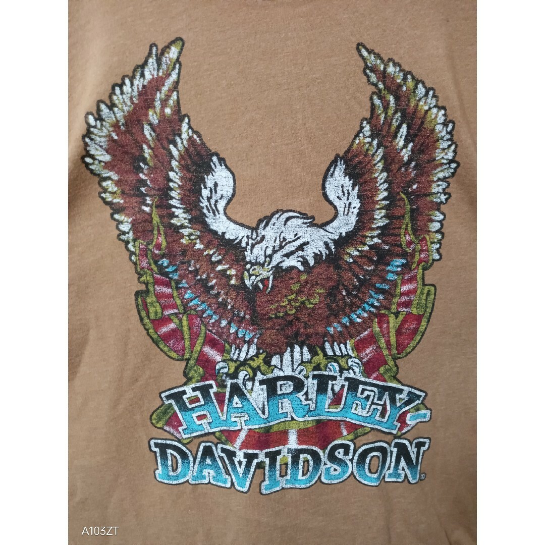 ハーレーダビッドソン　イーグルTシャツ　ブラウン　メキシコ製 　Sサイズ メンズのトップス(Tシャツ/カットソー(半袖/袖なし))の商品写真