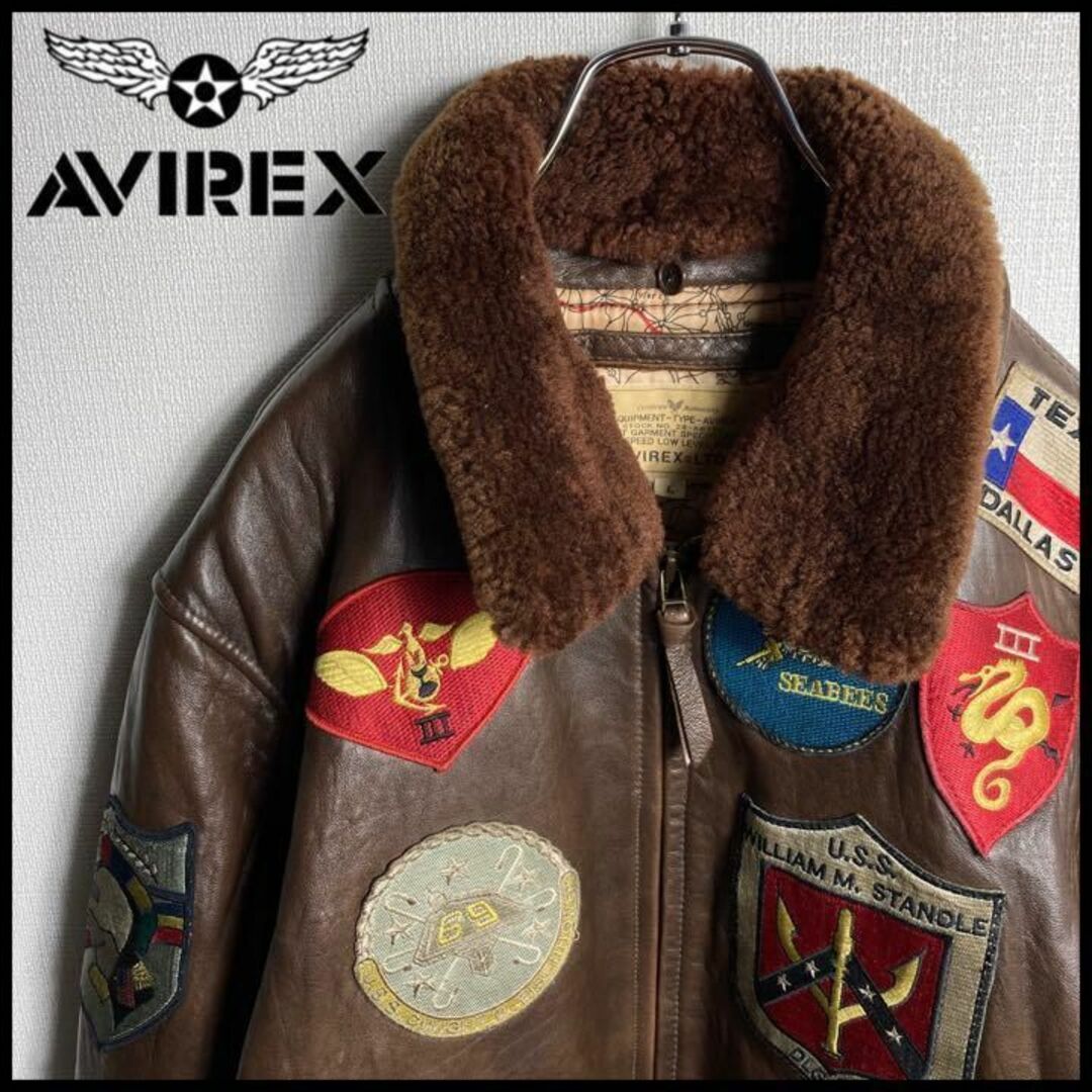 身幅約56AVIREXレザージャケット　美品