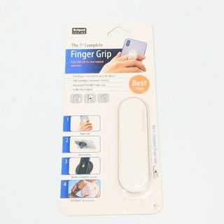 アイフォーン(iPhone)のベルト式スマホリング finger grip スマホバンド レザー調  ホワイト(その他)