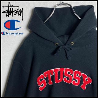 STUSSY - 【美品】ステューシー x チャンピオン コラボパーカー STUSSY - 【美品】ステューシー x チャンピオン コラボパーカー